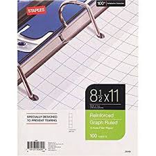 Staples 572541 Reinforced Filler Paper Graph Ruled 4x4 8 1 2 Inch X 11 Inch