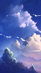 The sky is the background of every landscape. Blue Anime Clouds Aesthetic Novocom Top