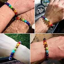 LATRAT - Pulsera de 7 piedras naturales, perlas de 7 chakras, pulsera de  piedra natural, pulsera de perlas de 8 mm, pulsera para mujer y hombre,  pulsera elástica, One Size, piedra volcánica : Amazon.es: Moda