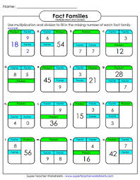 Fact Family Worksheets Multiplication And Division