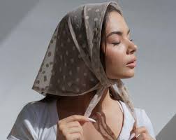 Lace Summer Bandana: Polka Dot Hair Scarf for Women