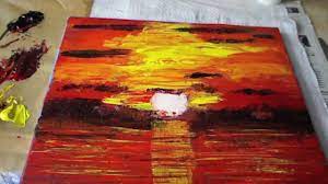 Jul 12, 2021 · use acrylic paint for versatility. How To Paint A Sunset Abstract Acrylic Art Sunset Painting With Palette Knife Acrylmalerei Youtube