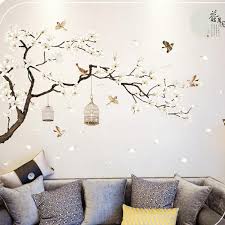 Many brands now produce both wallpaper and paint, so tricky decisions are often work a world map into your décor for a cool artwork with international appeal. Buy 187x128cm Large Size Tree Wall Stickers Birds Flower Home Decor Wallpapers For Living Room Bedroom At Affordable Prices Free Shipping Real Reviews With Photos Joom