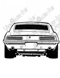 Black And White Camaro Clipart 67 Camaro Rear End Decal Camaro Chevrolet Camaro 67 Camaro