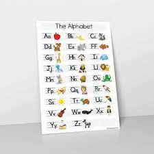 Details About Alphabet Learn Childrens Revision Poster Wall Chart Abc Childs White Kids A Z