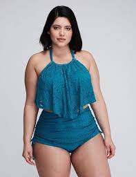 Crochet Flounce Bikini Top With Built In Bandeau Bra Original Price 68 50 78 50 Available At Maurices Plus Size Swimwear Plus Size Plus Size Swimsuits