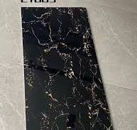 Building Material 600X1200mm Bathroom Dark Black Color Glazed Polished  Ceramic Porcelain Marble Flooring Wall Tile