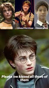 When did Harry kiss Hermione?