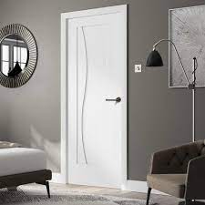 Bedroom modern white door design. Florence White Flush Door Stepped Panel Design Prefinished