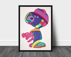 Kaws Poster Kaws Snoopy Hypebeast Poster Kaws Print Framed Canvas Wall Art Print Decor Framed Canvas Wall Art Canvas Wall Art Wall Art Prints