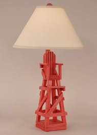 Cottage Red Lifeguard Chair Lamp Lamp Table Lamp Fish Lamp