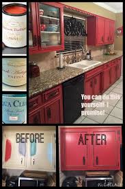 Kitchen Cabinet Makeover Using Heirloom Tradition S Chalk Paint In Red Peppery Painted Cabinet Red Kitchen Cabinets Painting Kitchen Cabinets Kitchen Cabinets