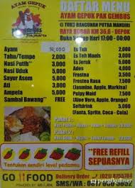 Selalu Diperbarui Menu Ayam Gepuk Pak Gembus Sukmajaya Depok