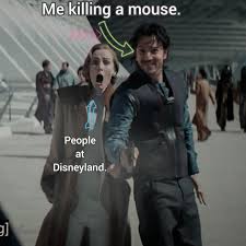 Ме killing a mouse. >>I People at Disneyland. ]