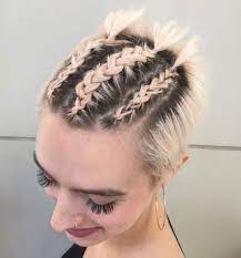 40 Gorgeous Braided Hairstyles For Short Hair Short Hair Tutorial Really Short Hair Braids For Short Hair
