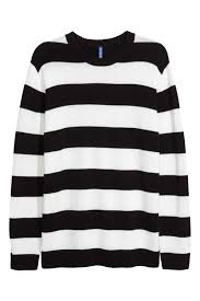 Black And White Striped Sweater Mens H M Knit Sweater Black White Striped Men Black Sweaters Sweaters Knitted Sweaters