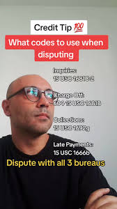 What codes to use when disputing