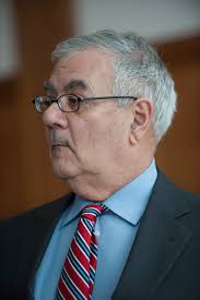 Close-up of Congressman Barney Frank at UMass Amherst, ca. February 16, 2010