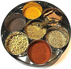 Indiabigshop Stainless Steel Round Spices Box Kitchen Masala Dabba 7 Compartments Spice Container 6 7 Inch Silver Amazon C Food Indian Spices Unique Recipes