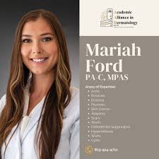 🌟 Introducing Mariah Ford, PA-C, MPAS, serving patients in our Trinity and  Tarpon Springs locations! 🌟 Mariah is a board-certified physician  assistant specializing in dermatology. From managing acne and rosacea to  providing