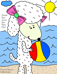 Colors print summer beach picnic coloring page. Sheep With Beach Ball Summer Coloring Page