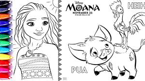 Get crafts, coloring pages, lessons, and more! Coloring Pages Moana Princess Of Pacific Heihei Pua And Baby Moana Coloring Video For Children Learn Youtube