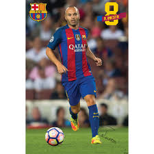All news about the team, ticket sales, member services, supporters club services and information about barça and the club. F C Barcelona Large Poster A Iniesta 53 Amazon In