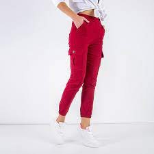 Women S Maroon Cargo Pants With Pockets Clothing Red Maroon Woman Clothing Pants Jogging Trousers Woman Pants Joggers Sweatpants Woman Pants Cargo Pants Woman Clothing Pants Cargo Trousers