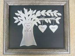 10 Year Anniversary Wedding Gift Family Tree Stamped Ten Anniversary Wedding Gift Hearts Family Tree Customized Dates And Names Stamped 10 Year Anniversary 10 Year Anniversary Gift Tree Stamp