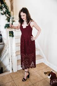 Winter Wedding Guest Dress Holiday Dress Burgundy Lace Black Velvet Heels Red Lip Gold Jewelry Wedding Guest Dress Cocktail Bridesmaid Dresses Dresses