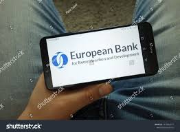 Konskie Poland April 13 2019 Man Holding Smartphone With European Bank For Reconstruction And Developmen Photo Editing Stock Photos Industrial Photography