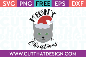 Download Free Svg Files Meowy Christmas Cat Design Cut That Design PSD Mockup Templates