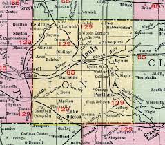 Ionia County Michigan 1911 Map Rand Mcnally Portland Belding Saranac Lake Odessa Hubbardston Pewamo Muir Lyons Smyrna Orl Michigan County Map Map