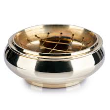 At this point, some people pour a small pile of salt in the indention on top of the disc. Brass Charcoal Resin Cone Incense Bowl Burner