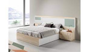 Tete de lit avec rangement evo 2 noyer silver. Lit Avec Rangement 160x200 Cm Avec Chevets Tete De Lit A Led Pour Chambre Adulte