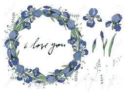 Herbs are also used in magic, mainly in making love ties, which belong to green magic, also known as herbal magic. A Romantic Floral Frame With Iris Flowers And Herbs Doodles With Lettering I Love You Royalty Free Cliparts Vectors And Stock Illustration Image 122533988