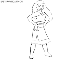 Drawing sketch of 'moana', from movie moana.모아나 스케치 하기^ ^ materials: How To Draw Moana Easy Drawing Art