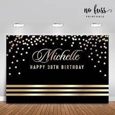 Black And Gold Backdrop Adults Party Banner Poster Etsy Birthday Backdrop Gold Backdrop Printed Birthday