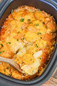 We can still enjoy all our favorite casserole recipes without ever turning the oven print this cheesy scalloped potatoes crock pot recipe below Slow Cooker Scalloped Potatoes Recipe Crock Pot Cheesy Potatoes