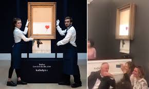 This video of banksy shredding his art piece that sold for £1m is amazing pic.twitter.com/oahpssnc59. Legal Experts Claim Artist Banksy Committed Criminal Damage During Sotheby S Shredding Stunt Daily Mail Online