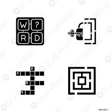 Entrena y pon a prueba tu cerebro online con nuestros puzzles y juegos. Rompecabezas Y Acertijos Glifo Iconos Conjunto Falta Juego De Letras Vector De Stock Crushpixel