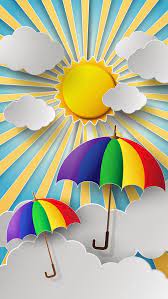 Wallpaper Colorful Umbrellas Paper Crafts Umbrella
