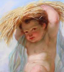 Proantic: Henri Joseph Dillens 1812-1872 Allegory Of Summer As A Child