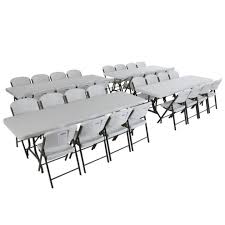 Lifetime Combo 4 8 Commercial Grade Non Nesting Folding Tables And 32 Folding Chairs White Granite Sam S Club Lifetime Tables Table Table And Chair Sets