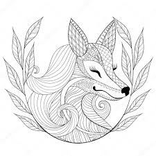 In 19 animal coloring pages to feed your wild side, we, the editors at favecrafts.com, have gathered some of our favorite animal coloring pages and combined them into one neat collection. Zentangle Fox Face In Monochrome Doodle Style Hand Drawn Wild Animal With Wreath Vector Face Illustration For Adult Coloring Pages Books Art Therapy Black Sketch For Logo T Shirt Print Premium Vector