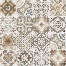 Check spelling or type a new query. Patchwork Porcelain Deco Tile Beige 9x9 Moroccan Design Tile Patterns Patterned Floor Tiles Vintage Tile