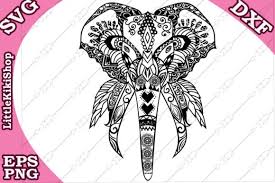 Download Zentangle Elephant Svg Graphic By Littlekikishop Creative Fabrica Zentangle Elephant Mandala Elephant Mandala Monograms SVG Cut Files