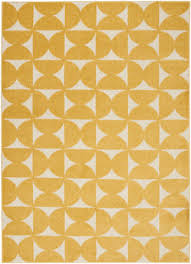 Complete with a durable cotton backing. Yellow Geometric Rug At Rug Studio