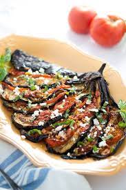 Roasted Eggplant Fan This Is A Delicious Mediterranean Eggplant Recipe That Tastes Amazing And Would Ma Eggplant Dishes Mediterranean Eggplant Recipe Recipes