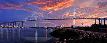 The new bridge is 205 feet above the channel, and able to accommodate larger ships—50 feet higher than the gerald desmond bridge. Gerald Desmond Bridge 7 Year Time Lapse Video Local 12